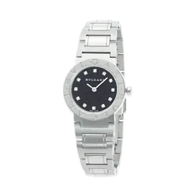 BVLGARI Women's Diamond 12P Quartz "Silver/Black"