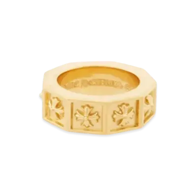 Chrome Hearts 22K Alphabet Block Ring "Yellow Gold"
