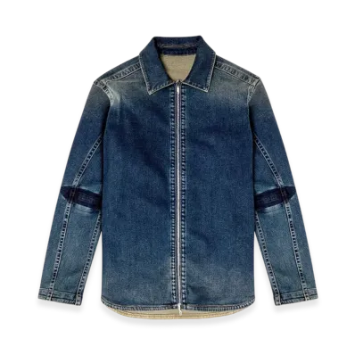 Diesel D-Simply-Re Zipped Shirt In Rehab Denim "Dark Blue"