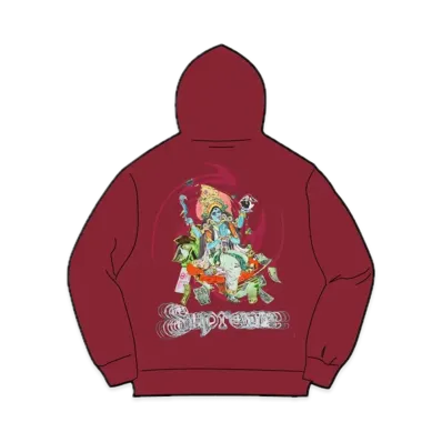 Supreme Lakshmi Zip Up Hooded Sweatshirt "Cardinal"