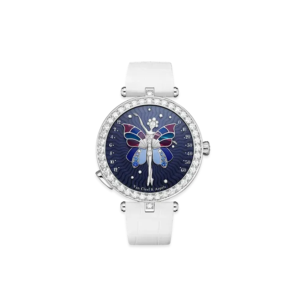 Van Cleef & Arpels Lady Arpels Ballerine Enchantee watch "18K White gold/Sapphire/Diamond"