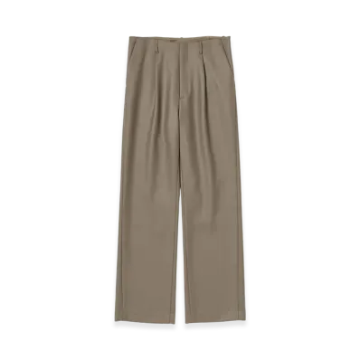 AURALEE Light Melton One-Tuck Slacks "Khaki Brown"