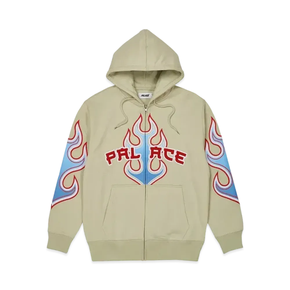PALACE Flame Zip Hood "Bone White"