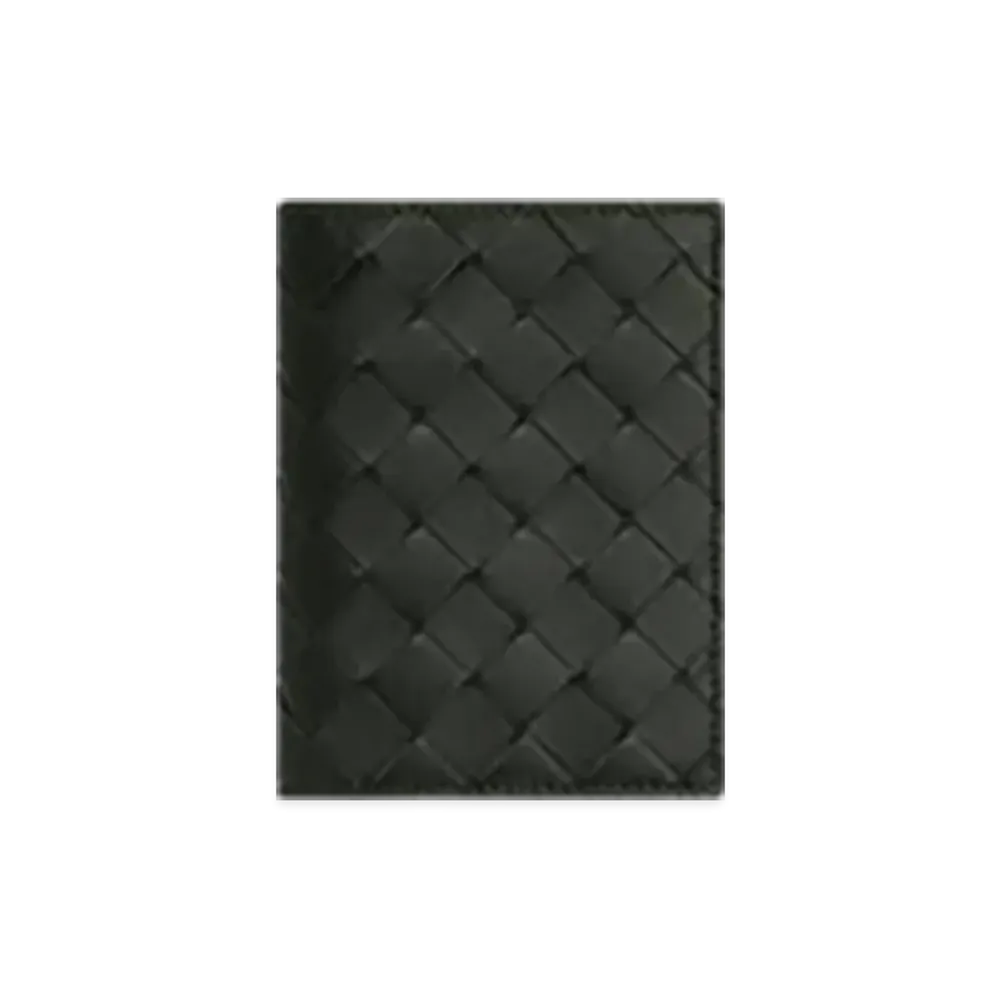 Bottega Veneta Intrecciato Flap Wallet "Dark Green"