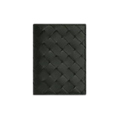 Bottega Veneta Intrecciato Flap Wallet "Dark Green"