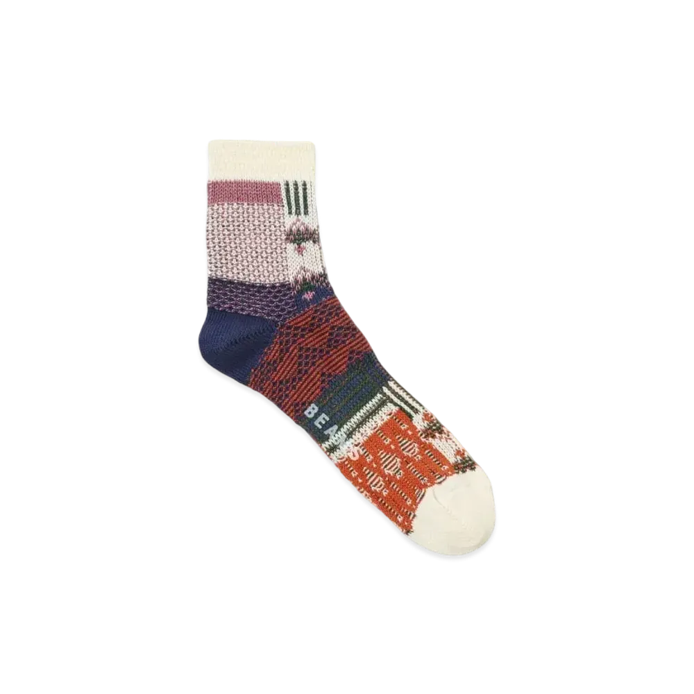 BEAMS Multicolor Lynx Crew Socks "OffWhite"