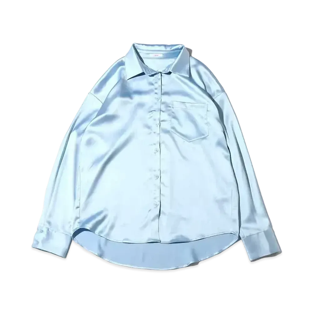 atmos pink Satin Collar Shirt "Sax"