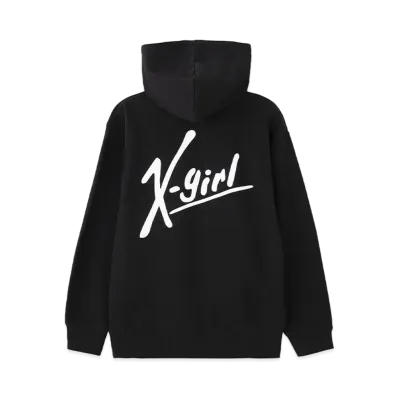 X-Girl Handwriting Logo Zip Up Sweat Hoodie "Black"