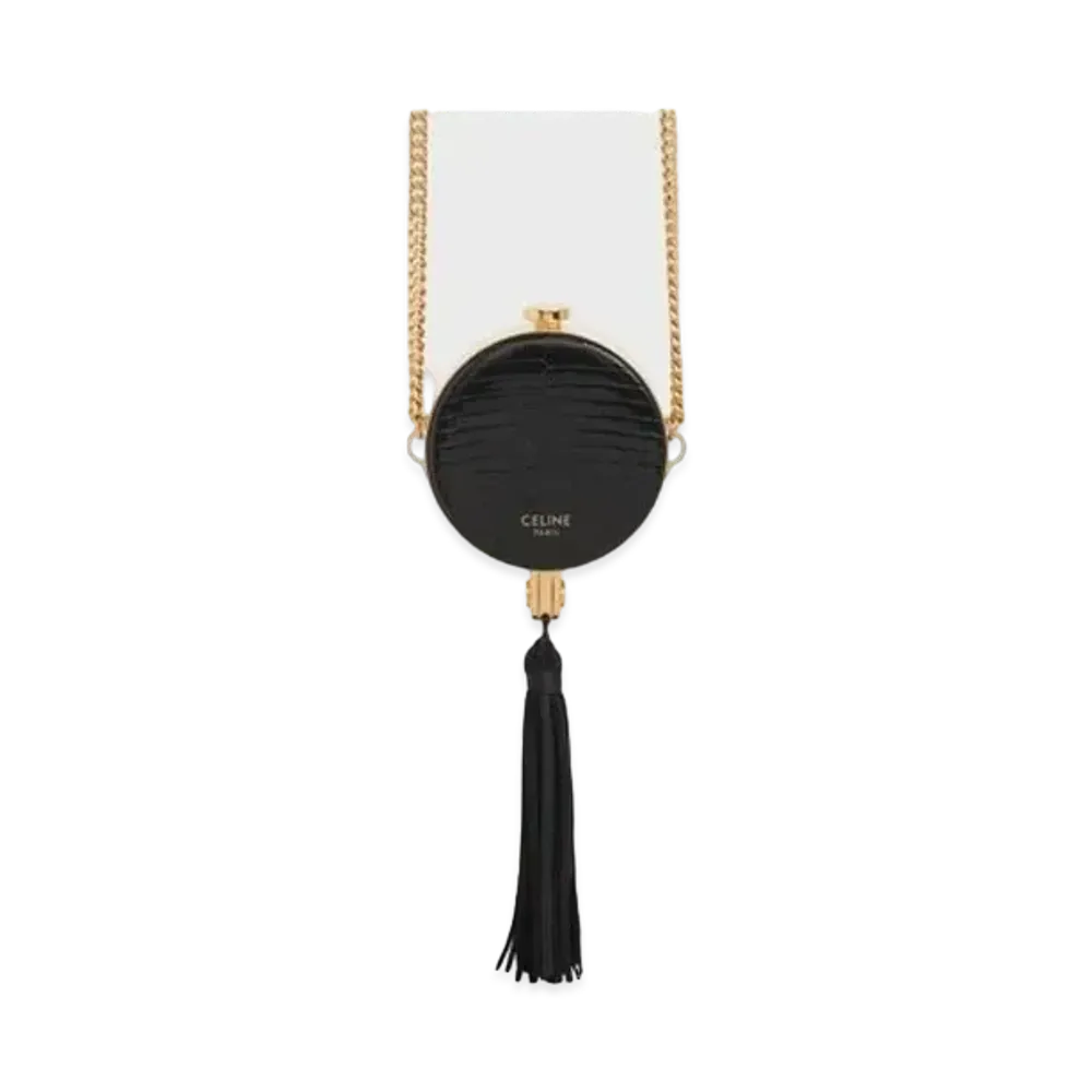 CELINE Small Round Evening Bag in Lizard "Black"