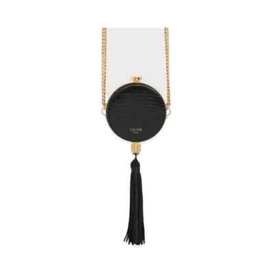 CELINE Small Round Evening Bag in Lizard "Black"