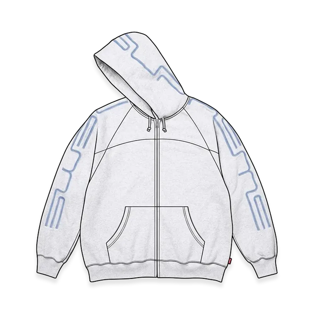 Supreme Connect Zip Up Hooded Sweatshirt "Ash Grey"