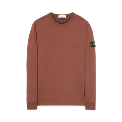 Stone Island 64450 GAUZED COTTON JERSEY "Mahogany Brown"