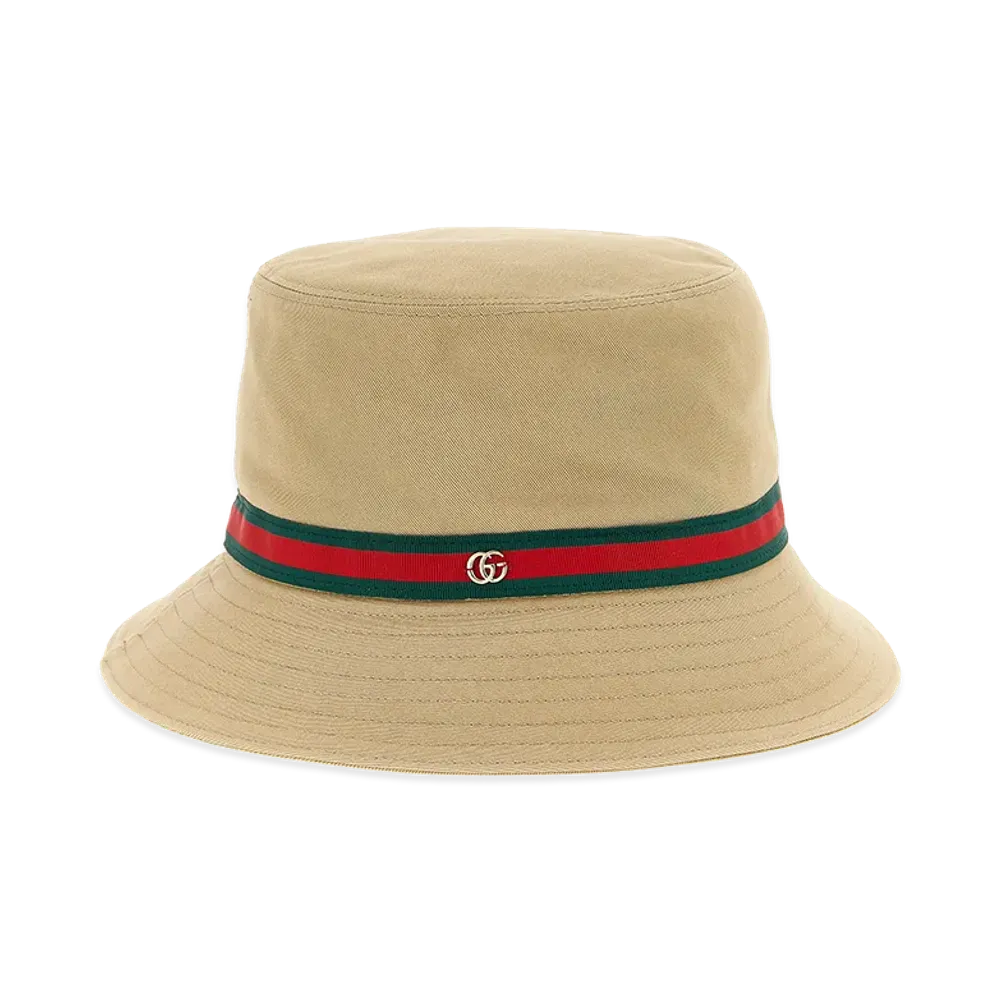 GUCCI Women's Web Tape Bucket Hat "Brown"