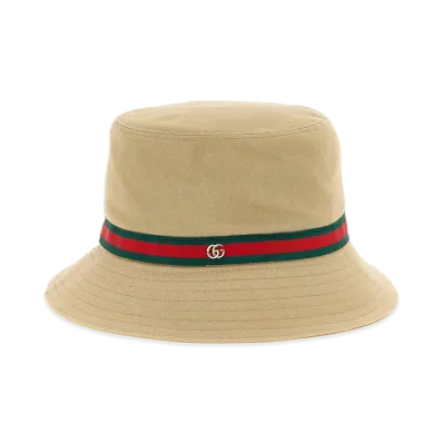 GUCCI Women's Web Tape Bucket Hat "Brown"