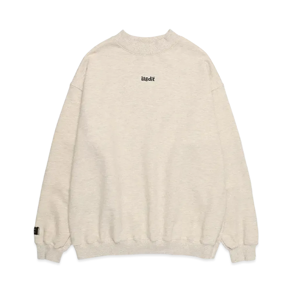 ILLEDIT Halfneck Rib Sweatshirt "Melange Grey"