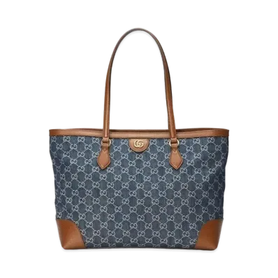 GUCCI Ophidia GG Medium Tote "Blue/Ivory Denim"