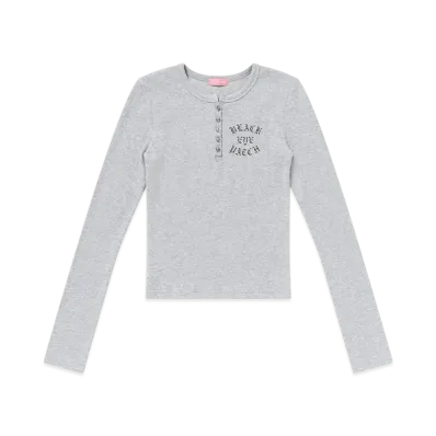 BlackEyePatch Crossed Rifles Henley Neck L/S Tee "Heather Gray"