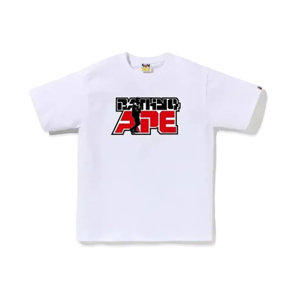 A BATHING APE Captain Logo Tee "White"