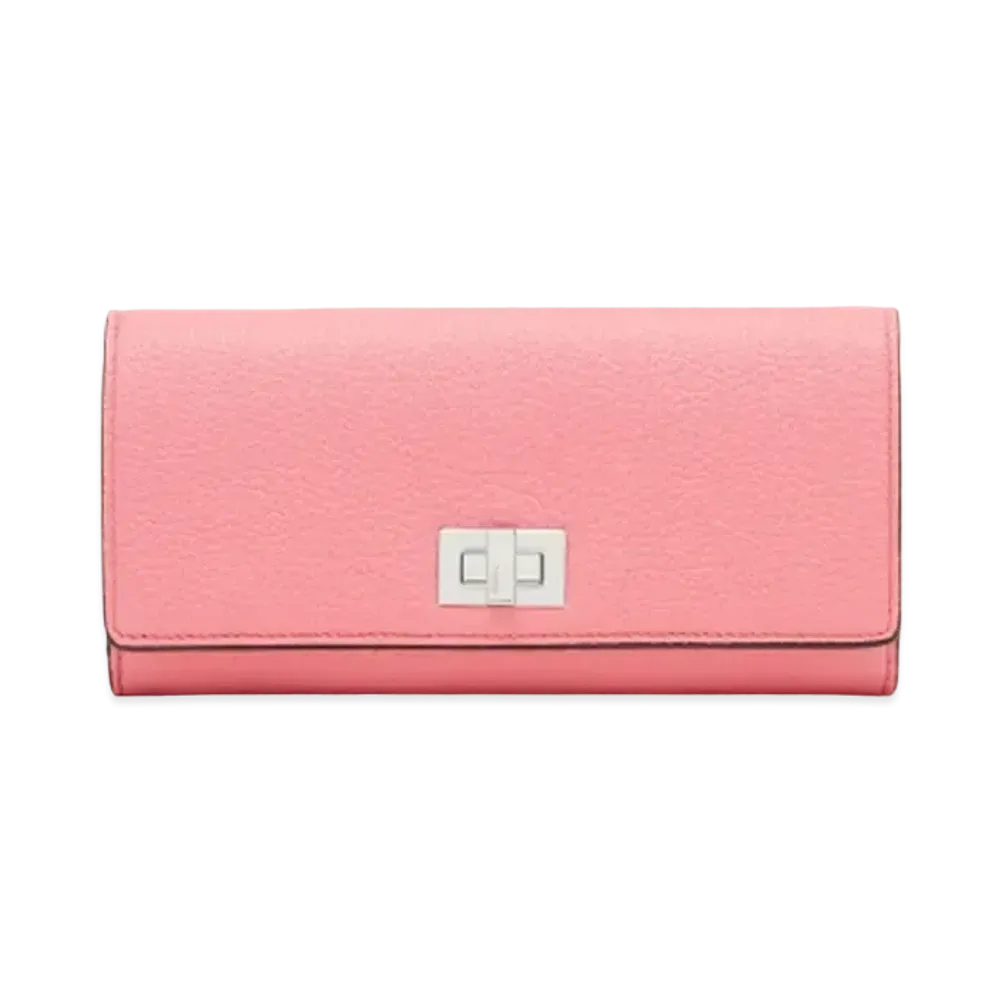 FENDI Peekaboo Continental Leather Wallet "Pink/Light Pink"