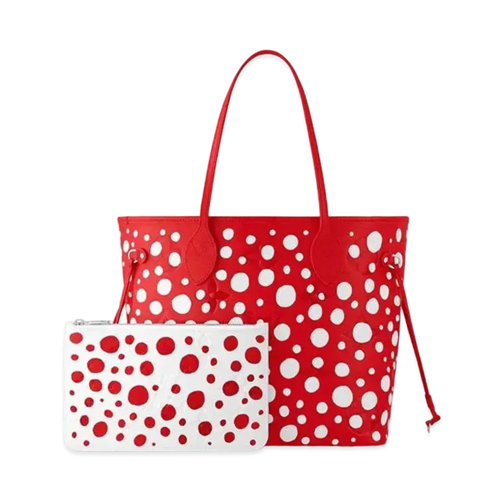 Louis Vuitton x Yayoi Kusama Neverfull MM Monogram Empreinte Leather Infinity Dots "Rouge/Blanc"