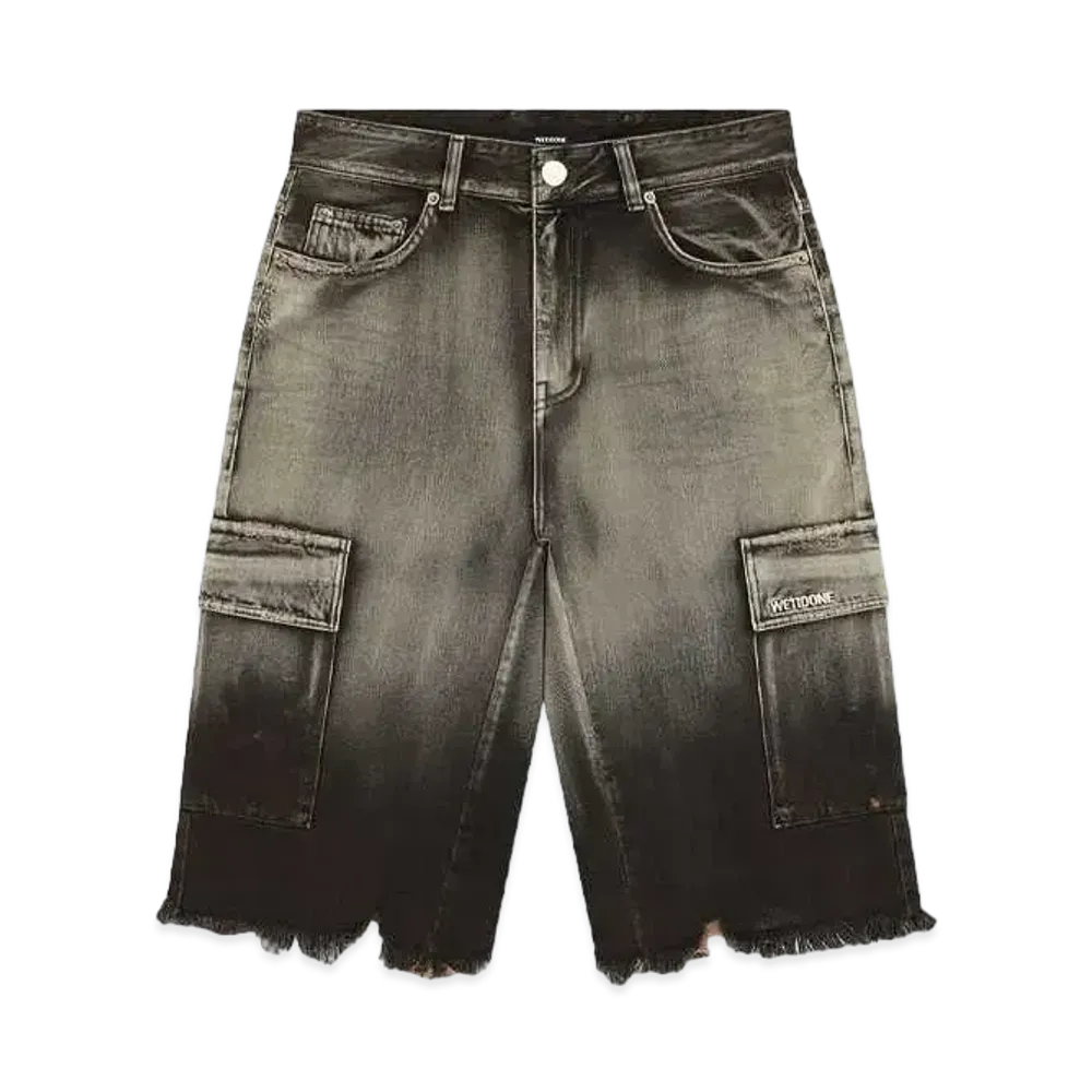 WE11DONE Denim Cargo Shorts "Black"