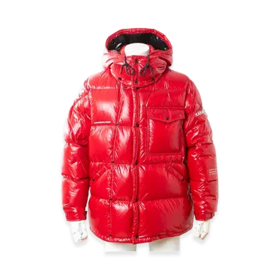 MONCLER Genius x Fragment Men's Chest Pocket Hooded Short Down Jacket Anthemium "Red"