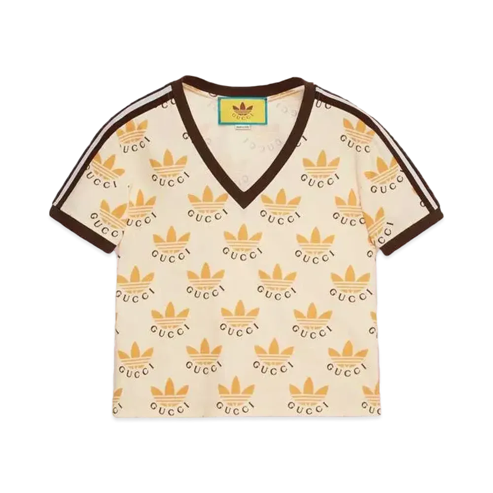 adidas x GUCCI Trefoil Print T-Shirt "Ivory"