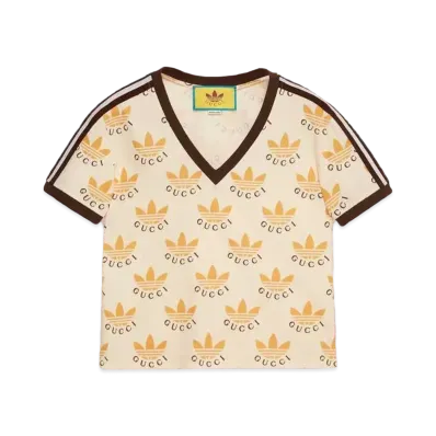 adidas x GUCCI Trefoil Print T-Shirt "Ivory"