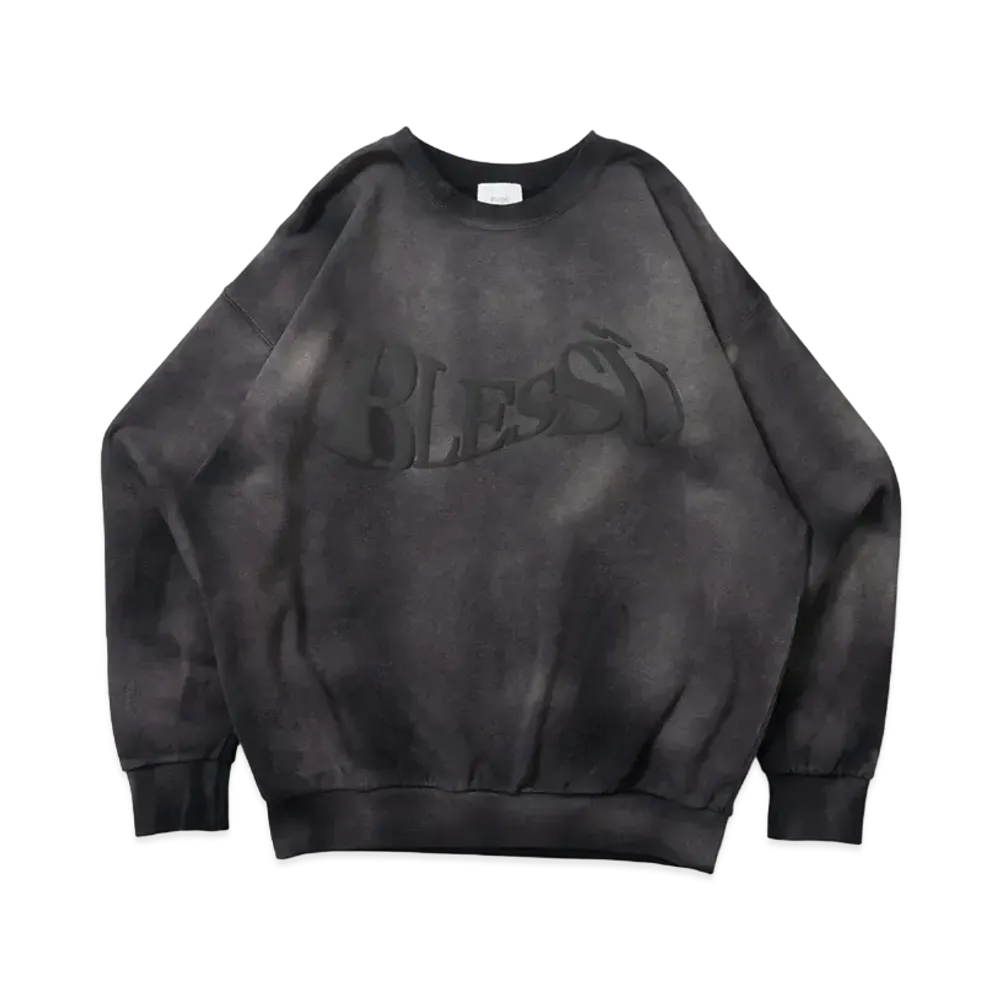BLESS U BU Wave Logo Sweat "Black"