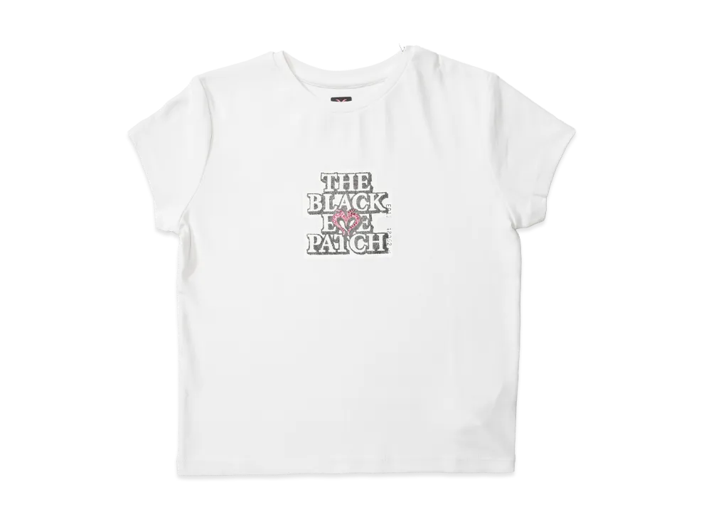 BlackEyePatch WOMEN x MOUSSY Bep OG Rhinestone Baby Tee "White"