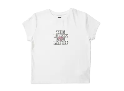 BlackEyePatch WOMEN x MOUSSY Bep OG Rhinestone Baby Tee "White"