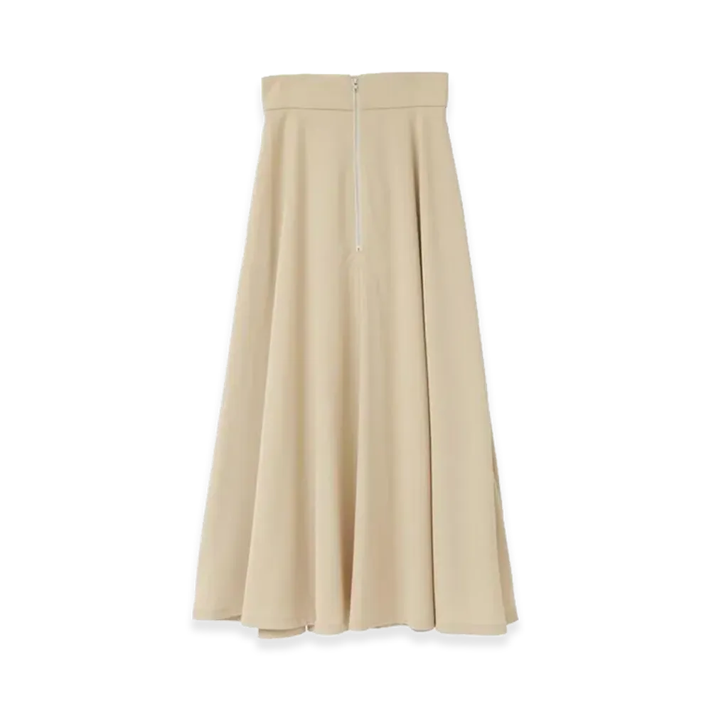 CLANE Women's W Face Front Zip Flare Skirt "Beige"