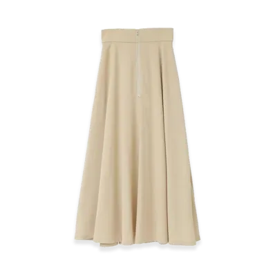 CLANE Women's W Face Front Zip Flare Skirt "Beige"