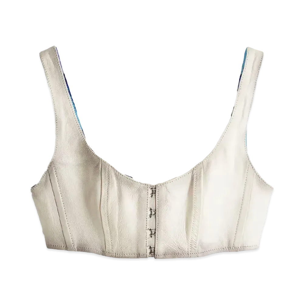 HERONPRESTON x H&M H2 Leather Cropped Bustier Top "White"