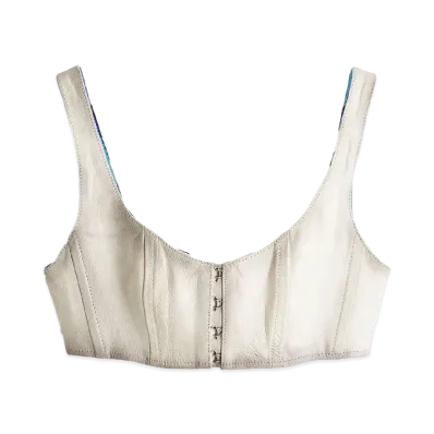 HERONPRESTON x H&M H2 Leather Cropped Bustier Top "White"