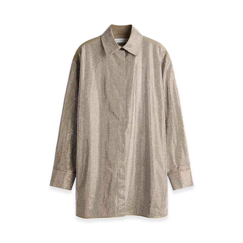 H&M x Stella McCartney Women's Embellished Oversized Shirt "Khaki Green"