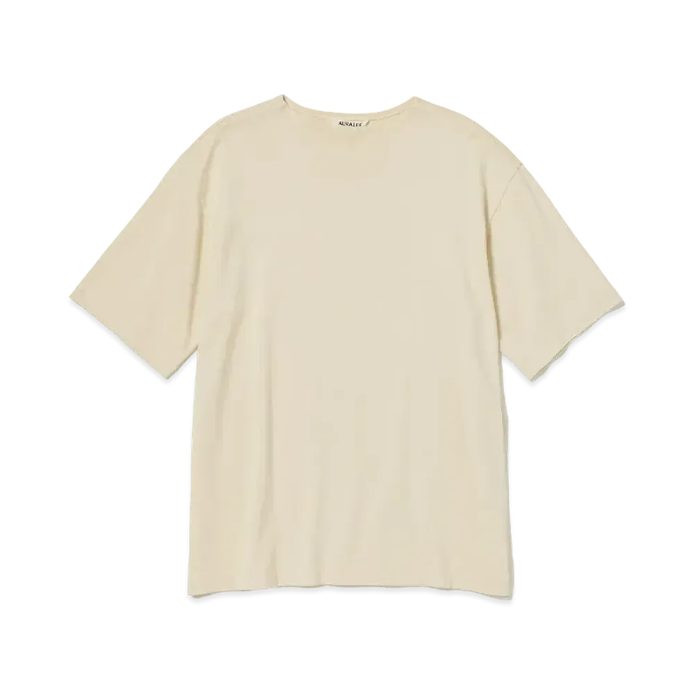 AURALEE Luster Plaiting Narrow Boat Neck Tee "Ivory"