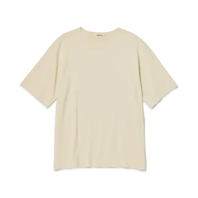 AURALEE Luster Plaiting Narrow Boat Neck Tee "Ivory"