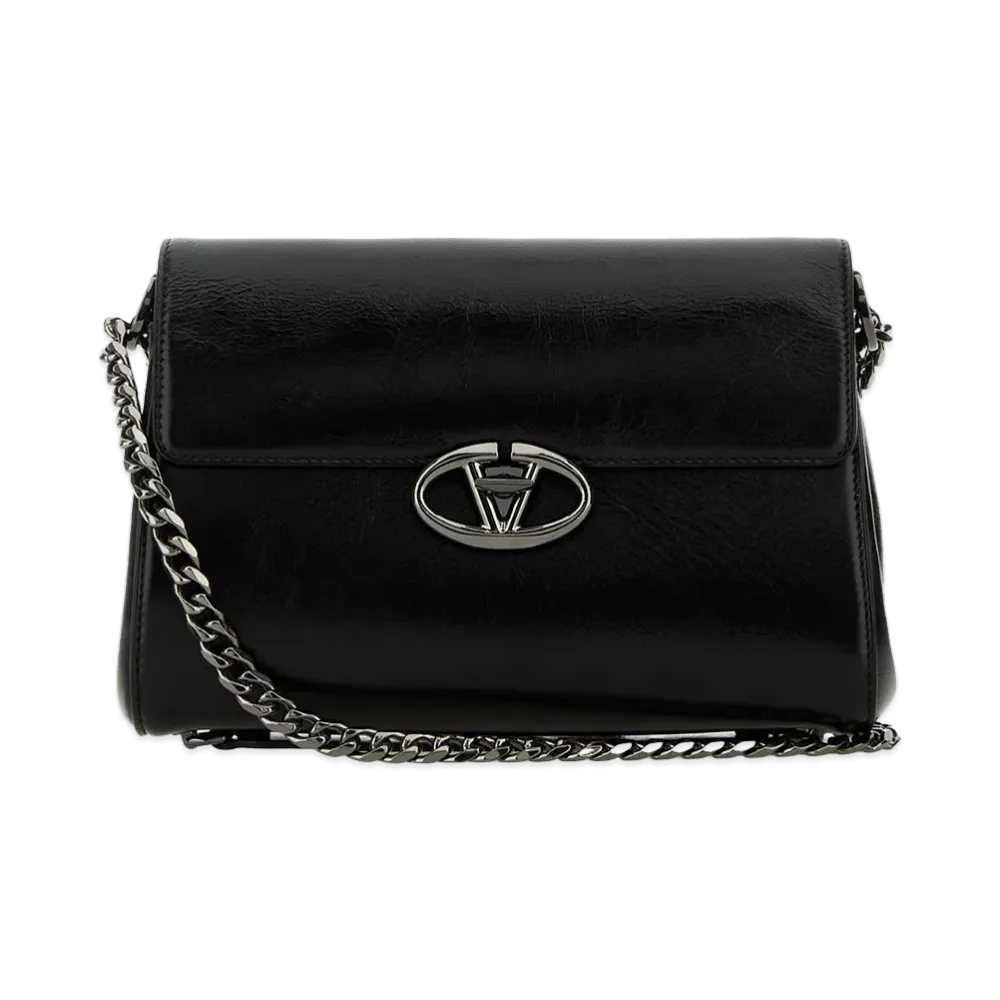 Valentino Women's Leather Vlogo Shoulder "Black"