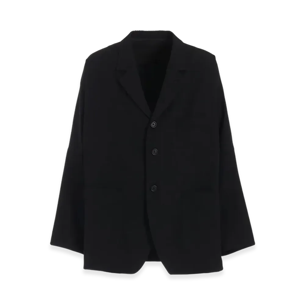 S'YTE Washer Wool Gabardine Raglan Sleeve Jacket "Black"