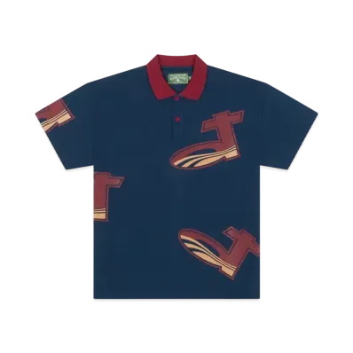 DENIM TEARS DT Pique Polo "Blue"