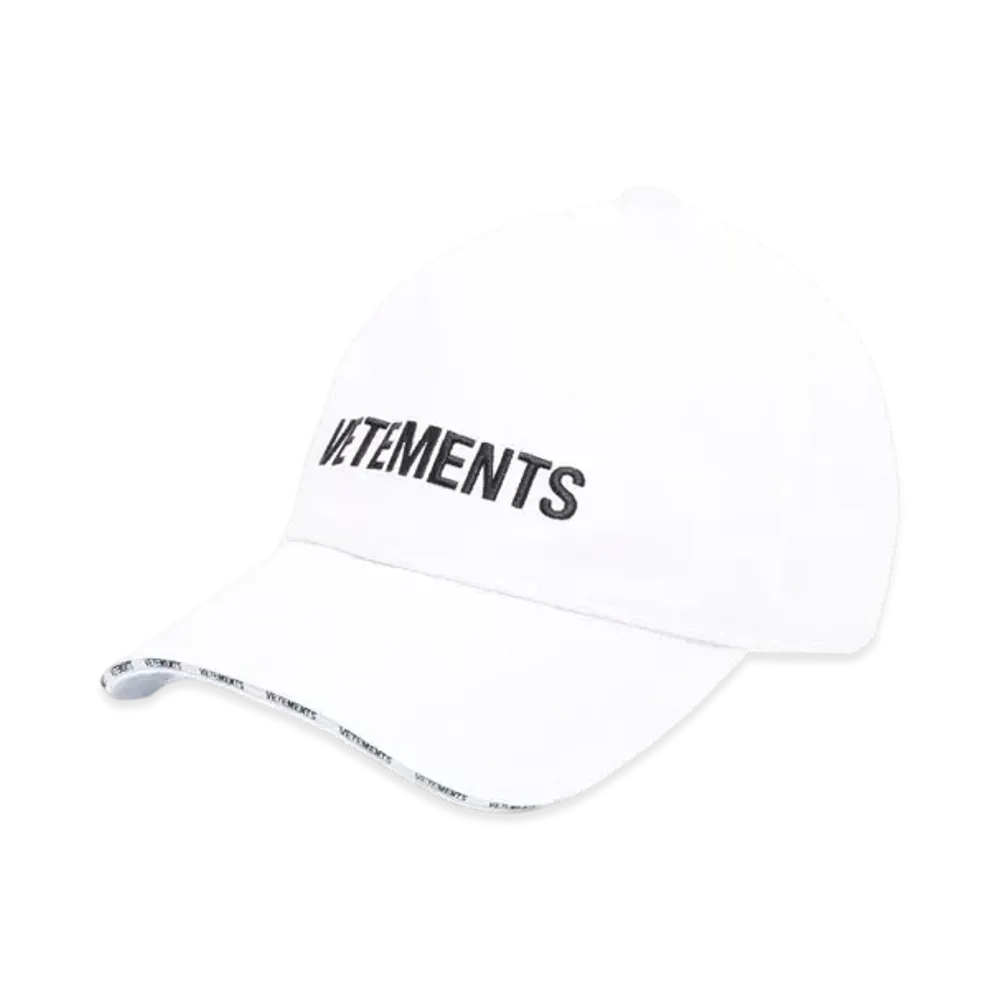 VETEMENTS logo embroidered cotton cap "White"
