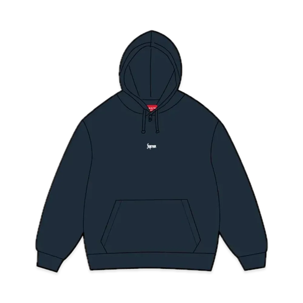 Supreme Micro Logo Hooded Sweatshirt "Navy"