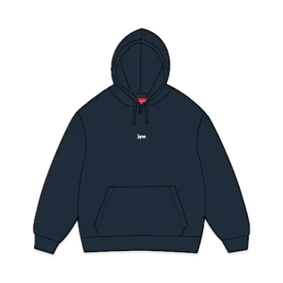 Supreme Micro Logo Hooded Sweatshirt "Navy"