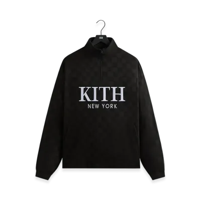 Kith Double Weave Davis Quarter Zip Pullover "Black"