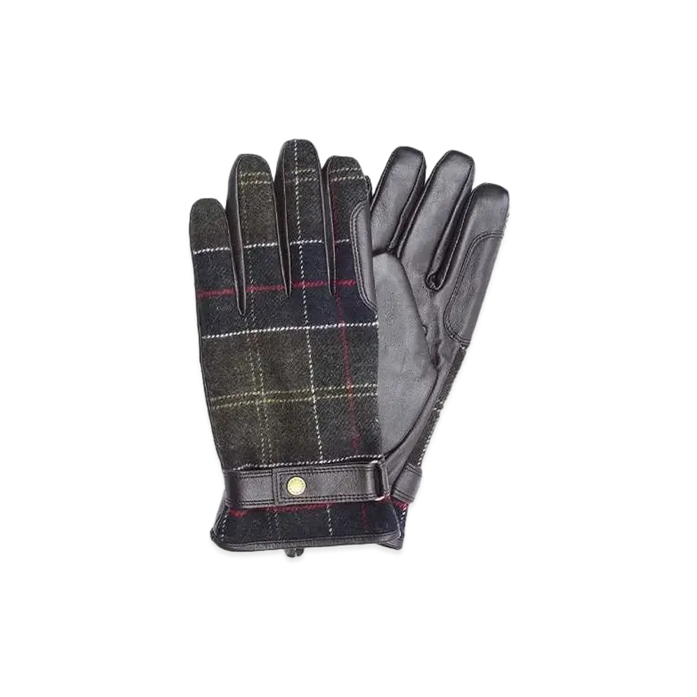 Barbour Newborough Tartan Check Gloves "Green"