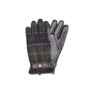Barbour Newborough Tartan Check Gloves "Green"