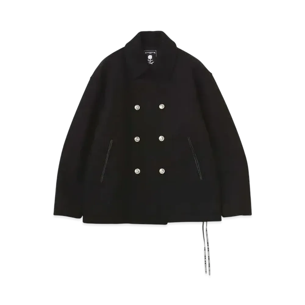 mastermind WORLD Cashmere Pea Coat "Black"
