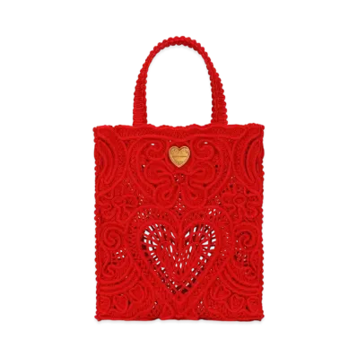 Dolce&Gabbana Beatrice Shopping Bag Small Code Race Embloteri "Red"