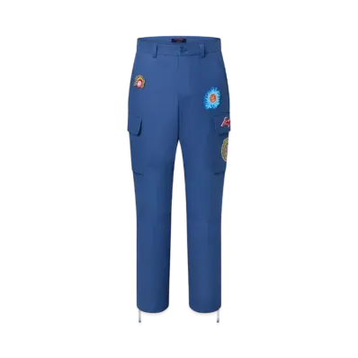 Louis Vuitton x Yayoi Kusama Embroidered Faces Cargo Pants My Eternal Soul "Electric Blue"